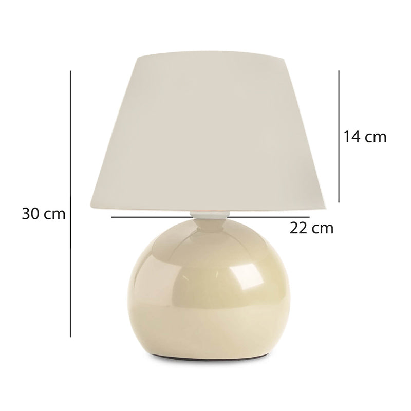 Φωτιστικό επιτραπέζιο Alaska Megapap E27 μεταλλικό - ύφασμα Pvc χρώμα κρεμ Ø22x30εκ. - Hippiehome.gr