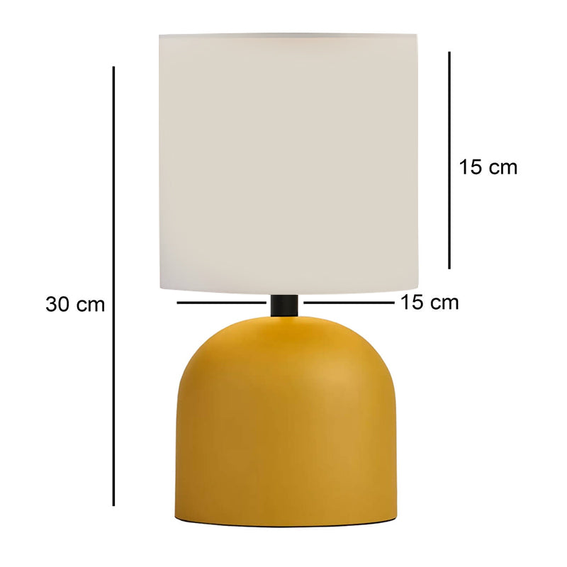 Φωτιστικό επιτραπέζιο Nehora Megapap E27 μεταλλικό - ύφασμα Pvc χρώμα κίτρινο - κρεμ Ø15x30εκ. - Hippiehome.gr
