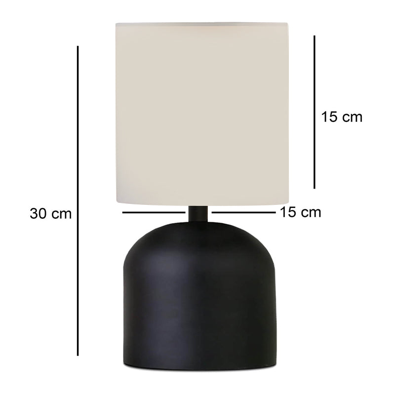 Φωτιστικό επιτραπέζιο Nehora Megapap E27 μεταλλικό - ύφασμα Pvc χρώμα μαύρο - κρεμ Ø15x30εκ. - Hippiehome.gr