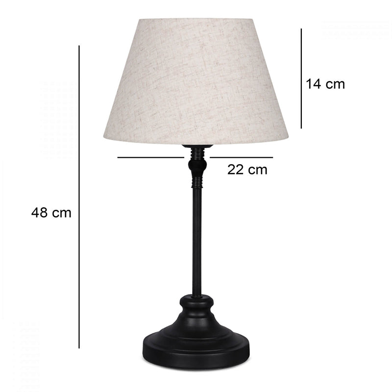 Φωτιστικό επιτραπέζιο Grace Megapap E27 μεταλλικό - ύφασμα Pvc χρώμα μαύρο - κρεμ Ø22x48εκ. - Hippiehome.gr