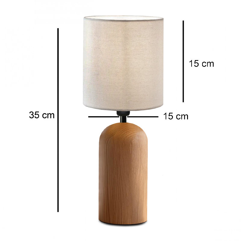 Φωτιστικό επιτραπέζιο Cora Megapap E14 ξύλινο - ύφασμα Pvc χρώμα φυσικό - κρεμ Ø15x35εκ. - Hippiehome.gr