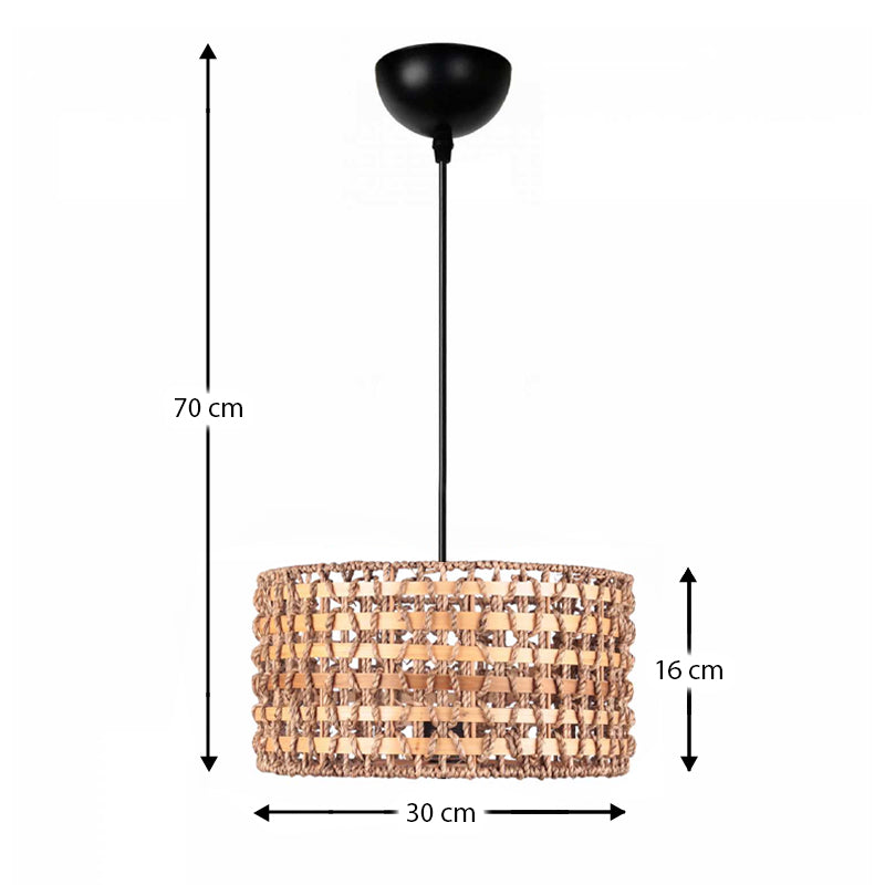 Φωτιστικό οροφής Palmela Megapap E27 από σχοινί μονόφωτο χρώμα φυσικό Ø30x70εκ. - Hippiehome.gr