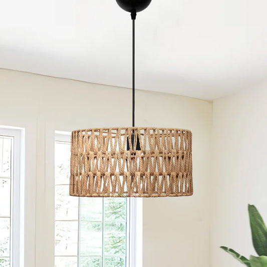 Φωτιστικό οροφής Sarkiz Megapap E27 από σχοινί μονόφωτο χρώμα φυσικό Ø30x70εκ. - Hippiehome.gr