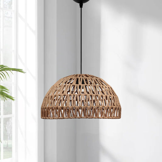 Φωτιστικό οροφής Karon Megapap E27 από σχοινί μονόφωτο χρώμα φυσικό Ø29x70εκ. - Hippiehome.gr