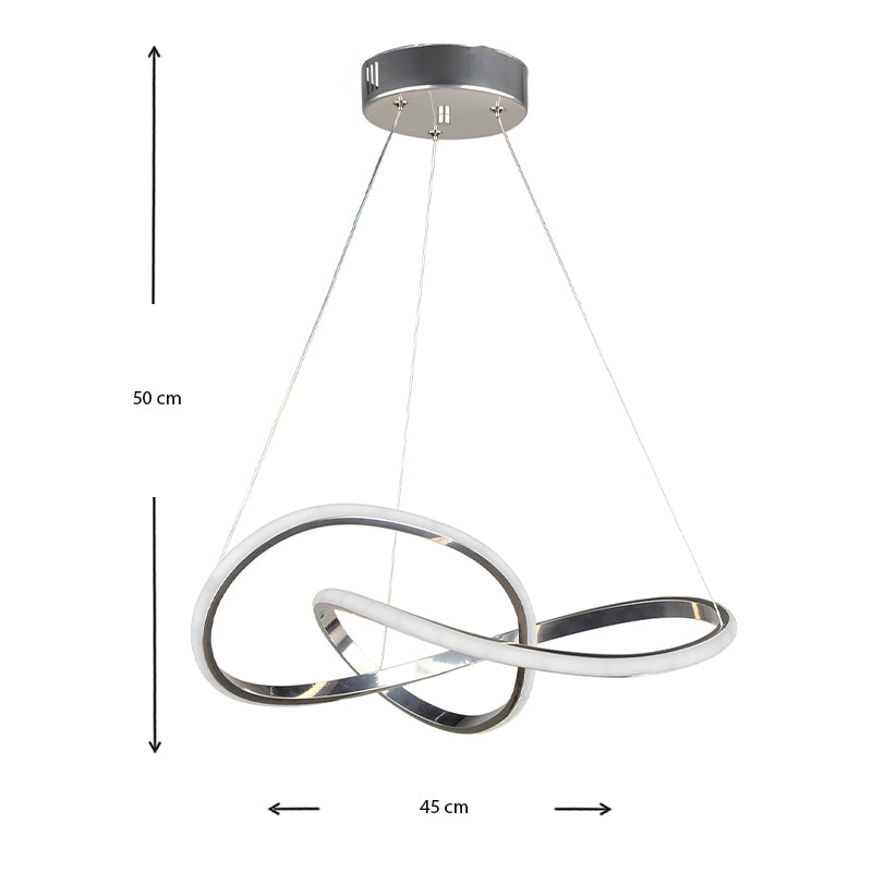 Φωτιστικό οροφής Led Luciano Megapap μεταλλικό μονόφωτο χρώμα ασημί 47x40x60εκ. - Hippiehome.gr