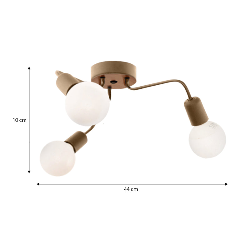 Φωτιστικό οροφής Salvi Megapap E27 μεταλλικό τρίφωτο χρώμα χρυσό 44x44x10εκ. - Hippiehome.gr