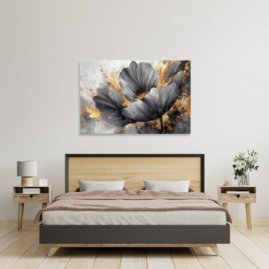 Πίνακας σε καμβά "Flowers Whispering in the Night" Megapap ψηφιακής εκτύπωσης 140x100x3εκ. - Hippiehome.gr