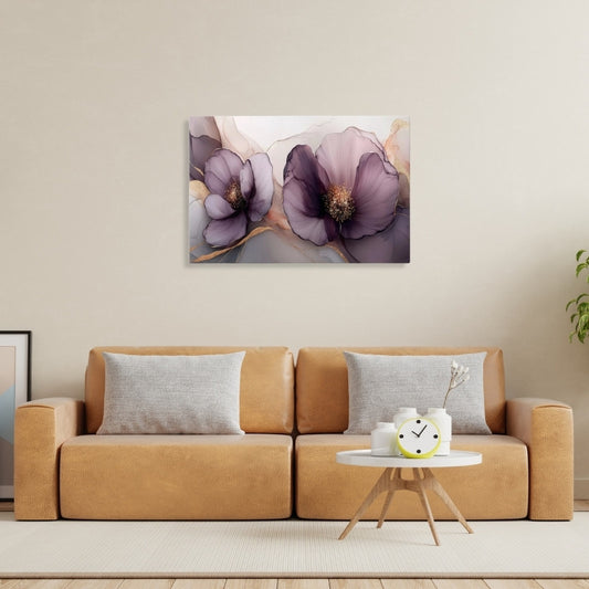 Πίνακας σε καμβά "Purple Peonies" Megapap ψηφιακής εκτύπωσης 100x70x3εκ. - Hippiehome.gr