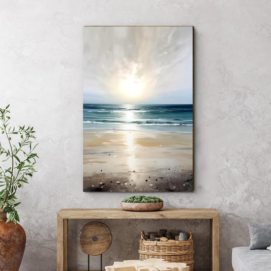 Πίνακας σε καμβά "Sunrise on the Beach" Megapap ψηφιακής εκτύπωσης 50x75x3εκ. - Hippiehome.gr