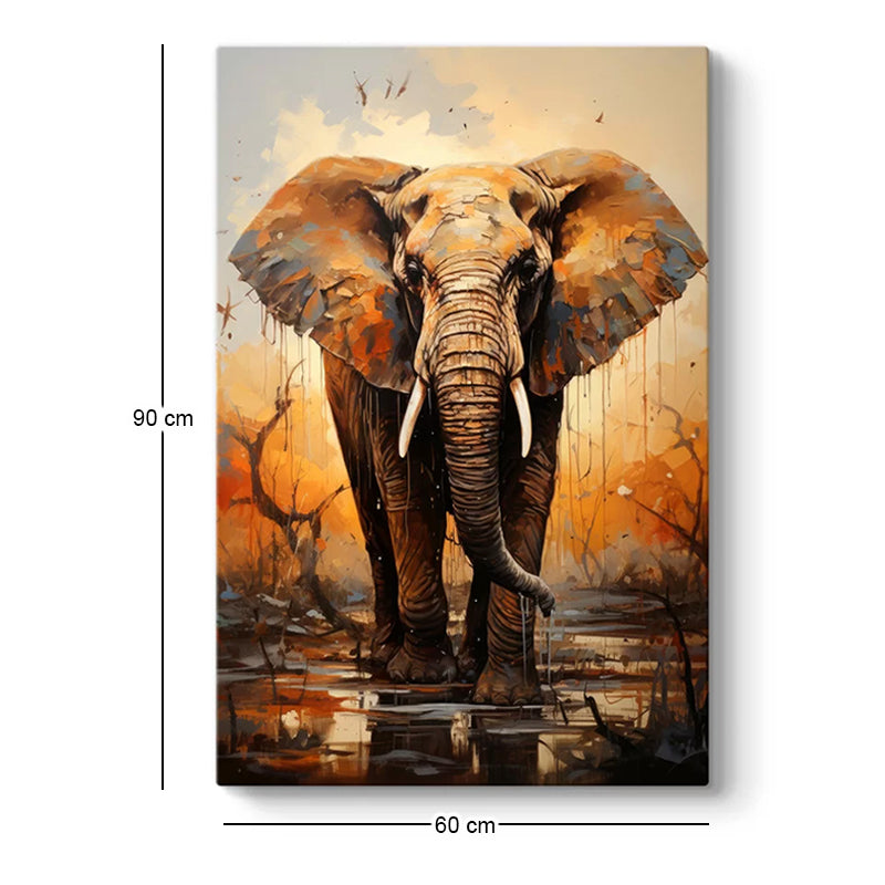 Πίνακας σε καμβά "Elephant Story" Megapap ψηφιακής εκτύπωσης 60x90x3εκ. - Hippiehome.gr