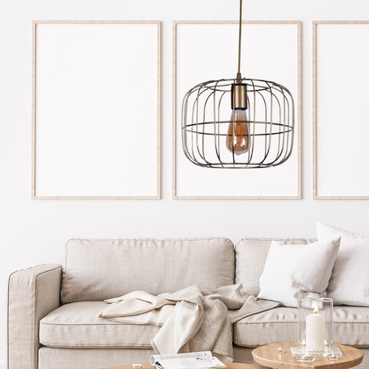 Φωτιστικό οροφής Cassie Megapap E27 μεταλλικό μονόφωτο χρώμα χρυσό Ø25x60εκ. - Hippiehome.gr