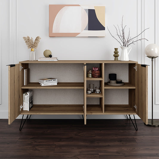 Μπουφές Clara Megapap χρώμα ανοιχτό καρυδί 142x35,6x83εκ. - Hippiehome.gr