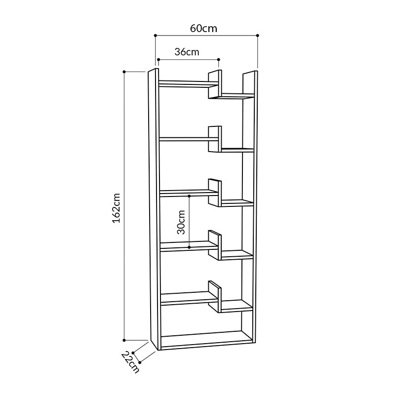 Βιβλιοθήκη μελαμίνης Oppa Megapap χρώμα λευκό 60x22x162εκ. - Hippiehome.gr