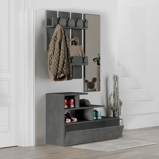 Έπιπλο εισόδου Vesty Megapap χρώμα γκρι ρετρό 100x30x61εκ. - Hippiehome.gr