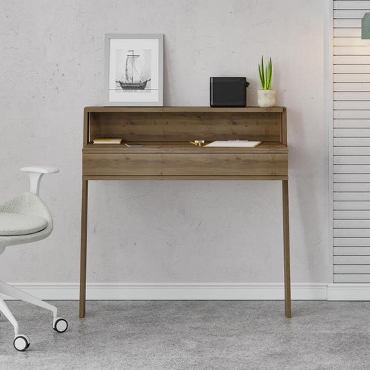 Γραφείο εργασίας Cowork Megapap χρώμα ανοιχτό καρυδί 94x50x91εκ. - Hippiehome.gr