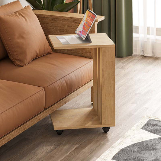 Τραπεζάκι βοηθητικό Edi Megapap μελαμίνης χρώμα φυσικό οξιάς 37x45x60εκ. - Hippiehome.gr