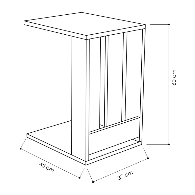 Τραπεζάκι βοηθητικό Edi Megapap μελαμίνης χρώμα φυσικό οξιάς 37x45x60εκ. - Hippiehome.gr