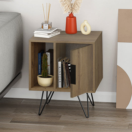 Κομοδίνο μελαμίνης Glynn Megapap χρώμα ανοιχτό καφέ 50,2x44,6x60εκ. - Hippiehome.gr