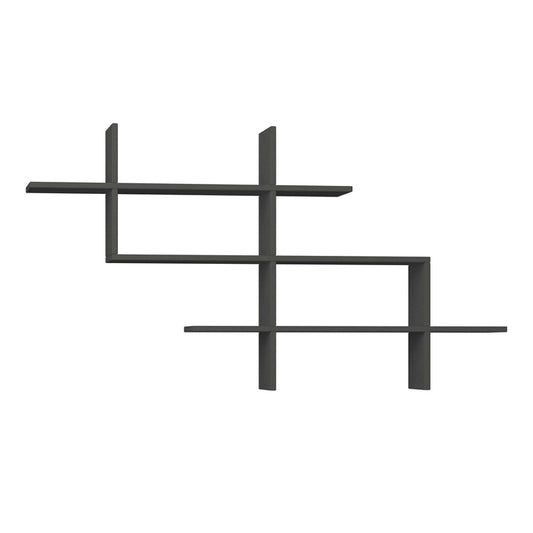 Ραφιέρα τοίχου Halic Megapap μελαμίνης χρώμα ανθρακί 150x22x82εκ. - Hippiehome.gr