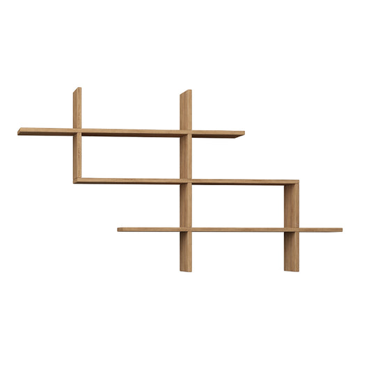 Ραφιέρα τοίχου Halic Megapap μελαμίνης χρώμα φυσικό οξιάς 150x22x82εκ. - Hippiehome.gr