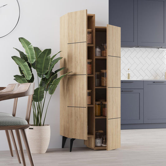 Ντουλάπι κουζίνας/μπάνιου - Παπουτσοθήκη Stair Megapap χρώμα sapphire oak 62,2x37,4x156εκ. - Hippiehome.gr