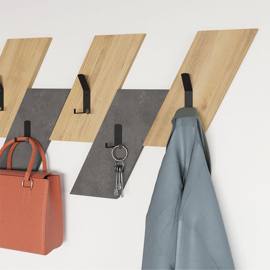 Κρεμάστρα τοίχου Livy Megapap χρώμα sapphire oak - γκρι ρετρό 75,2x1,8x45,3εκ. - Hippiehome.gr