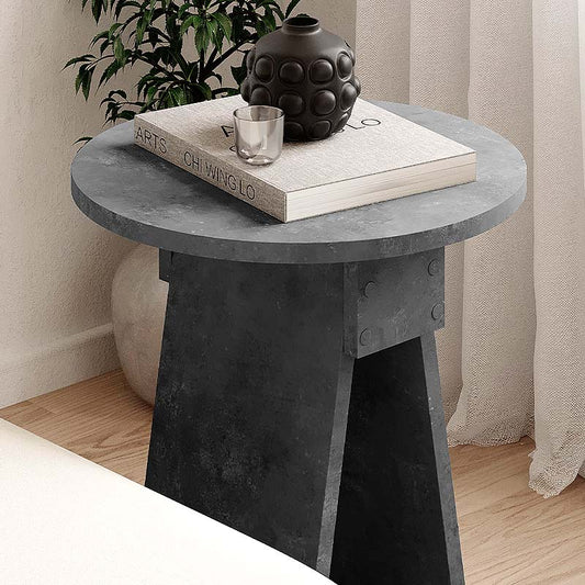 Βοηθητικό τραπεζάκι Chen Megapap χρώμα γκρι ρετρό Φ42x50εκ. - Hippiehome.gr