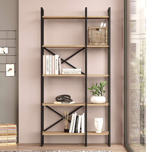 Βιβλιοθήκη Dusan Megapap χρώμα sepet oak 87,5x30x175εκ. - Hippiehome.gr