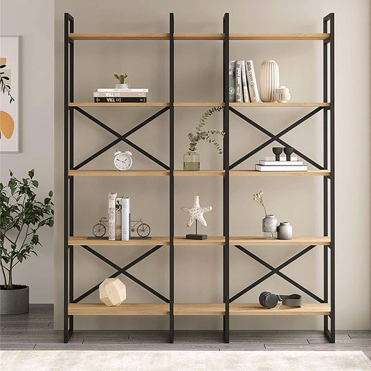 Βιβλιοθήκη Dusan Megapap χρώμα sepet oak 143,5x30x175εκ. - Hippiehome.gr