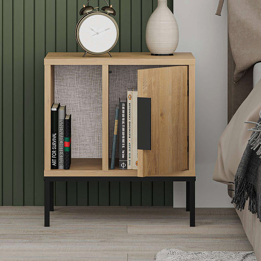 Κομοδίνο Glynn Megapap χρώμα saphhire oak 45x35x50εκ. - Hippiehome.gr