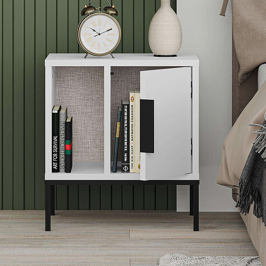 Κομοδίνο Glynn Megapap χρώμα λευκό 45x35x50εκ. - Hippiehome.gr