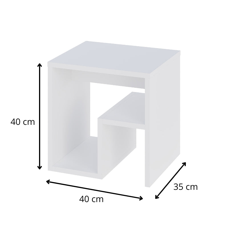 Τραπεζάκι βοηθητικό - Κομοδίνο Bon Megapap χρώμα λευκό 40x35x40εκ. - Hippiehome.gr
