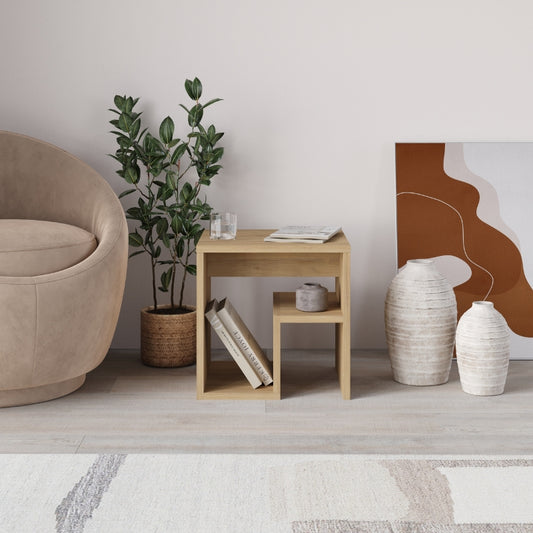 Τραπεζάκι βοηθητικό - Κομοδίνο Bon Megapap χρώμα φυσικό οξιάς 40x35x40εκ. - Hippiehome.gr