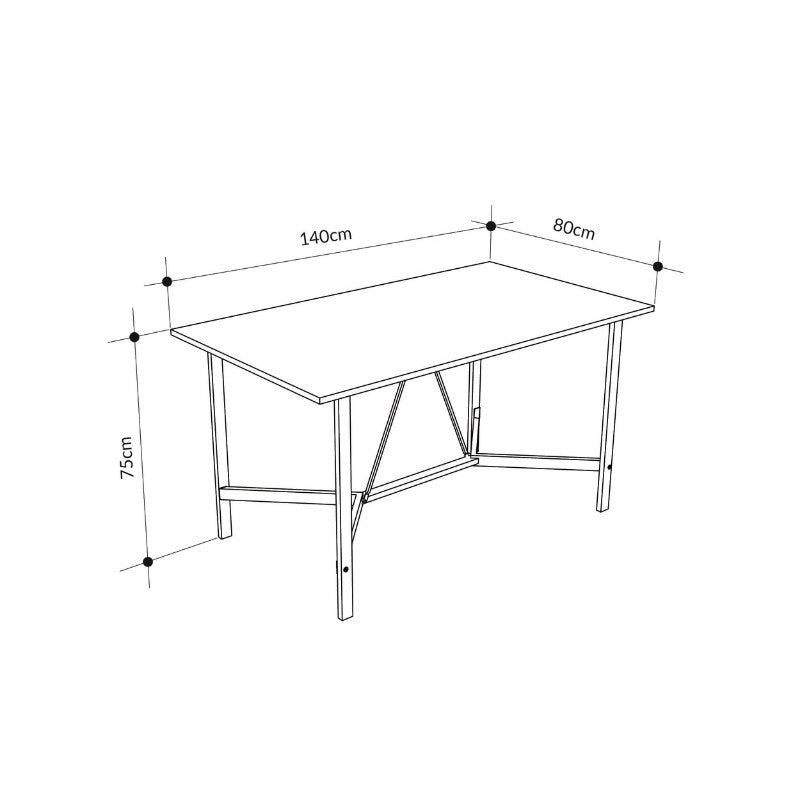 Τραπέζι Adoro Megapap χρώμα μαύρο 140x80x75εκ. - Hippiehome.gr
