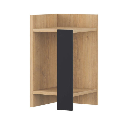 Κομοδίνο Elos Megapap χρώμα saphhire oak - silky black 30x31,7x55εκ. - Hippiehome.gr