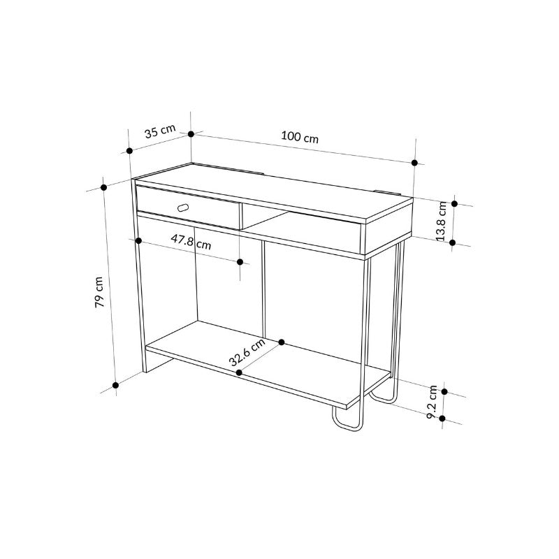 Κονσόλα Sirius Megapap χρώμα sapphire oak - silky black 100x35x79εκ. - Hippiehome.gr