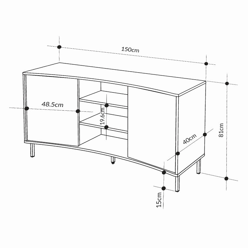 Μπουφές Frem Megapap χρώμα ash green 150x40x81εκ. - Hippiehome.gr