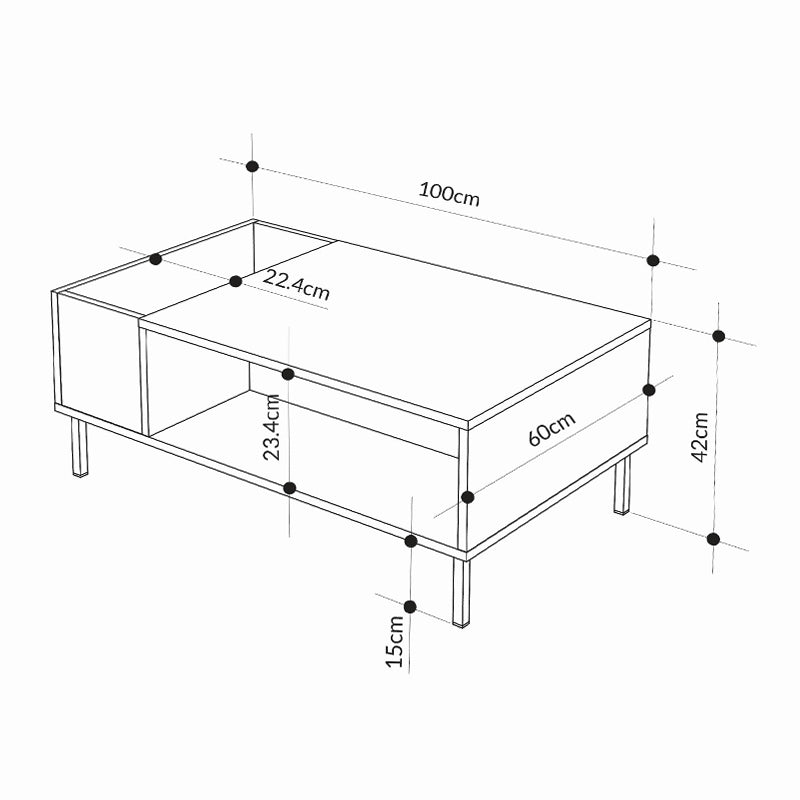 Τραπεζάκι σαλονιού Vena Megapap χρώμα ash green 100x60x42εκ. - Hippiehome.gr