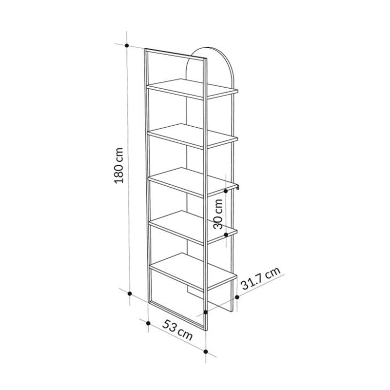 Βιβλιοθήκη Archy Megapap χρώμα γκρι ρετρό 53x31,7x180εκ. - Hippiehome.gr