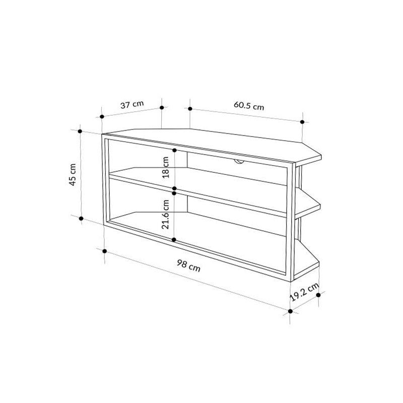 Έπιπλο τηλεόρασης γωνιακό Echo Megapap χρώμα sapphire oak 98x37x45εκ. - Hippiehome.gr