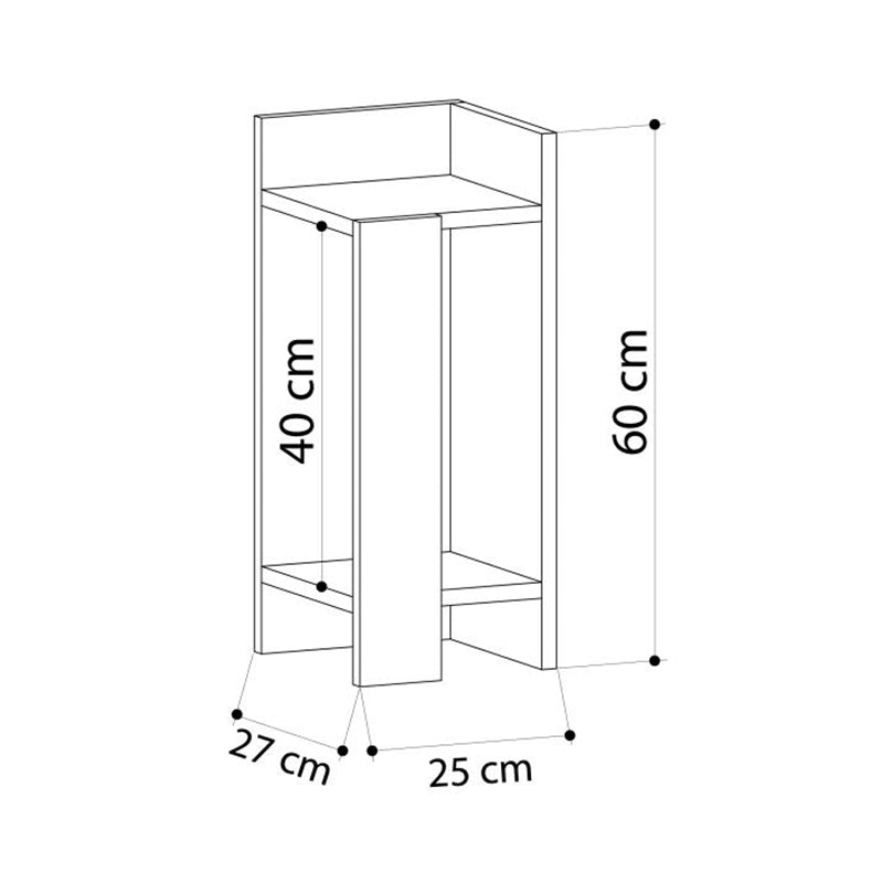 Κομοδίνο Elos Megapap δεξί χρώμα sapphire oak - ανθρακί 25x27x60εκ. - Hippiehome.gr