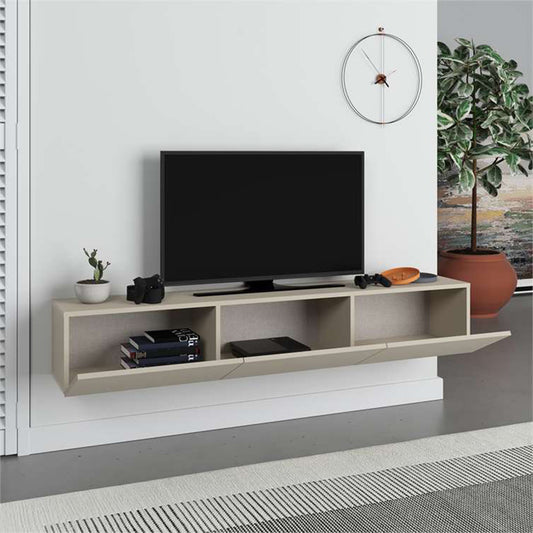 Έπιπλο τηλεόρασης επιτοίχιο Francy Megapap χρώμα sandstone 180x30x30εκ. - Hippiehome.gr