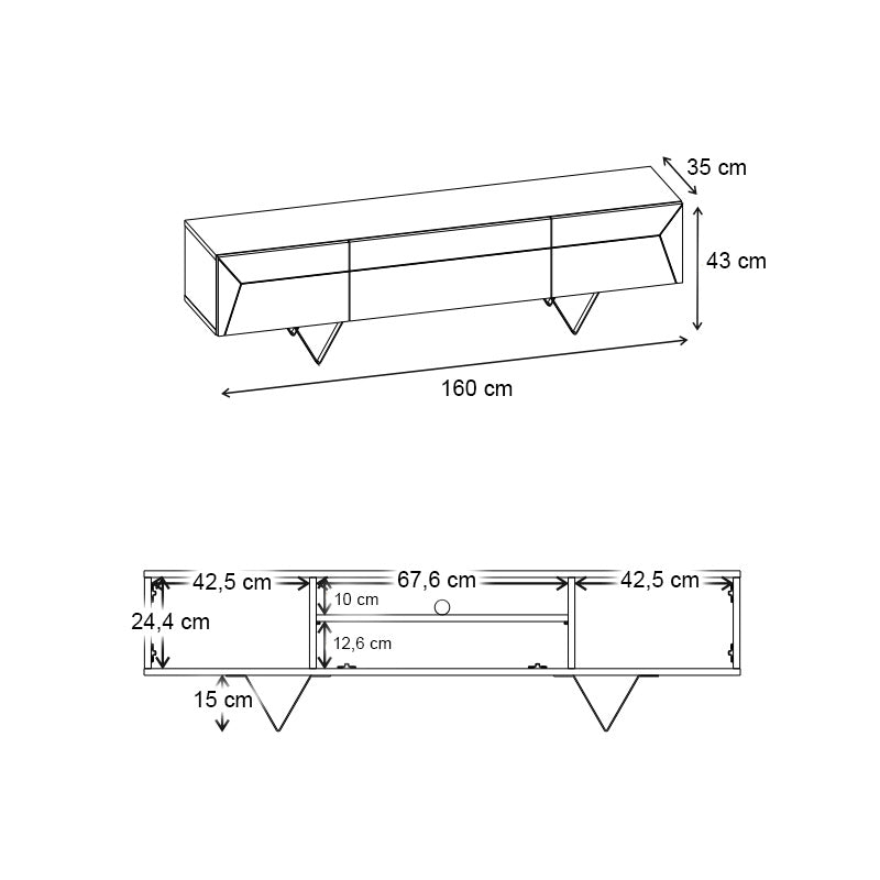 Έπιπλο τηλεόρασης Jacomen Megapap χρώμα sapphire oak 160x35x43εκ. - Hippiehome.gr