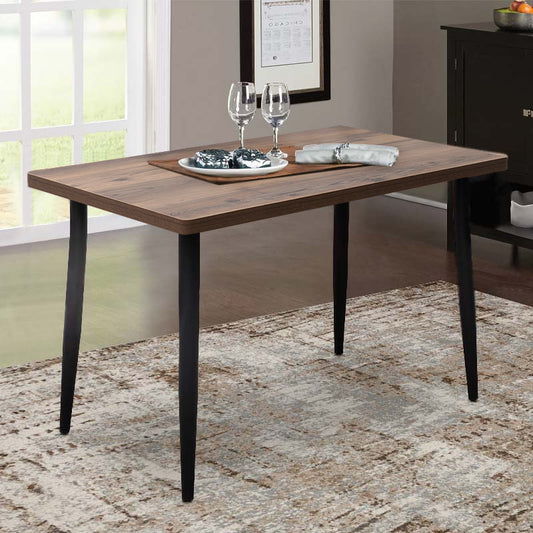 Τραπέζι Levico Megapap Mdf - μεταλλικό χρώμα καπνιστή καρυδιά 120x70x75εκ. - Hippiehome.gr