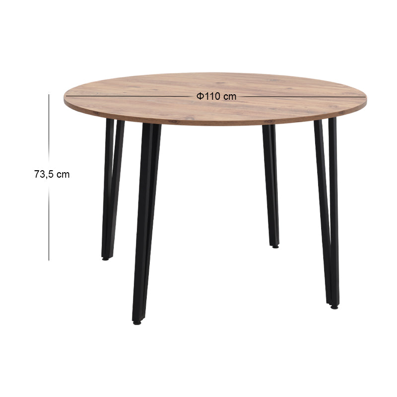 Τραπέζι Zeno Megapap χρώμα ακακίας Ø110x73,5εκ. - Hippiehome.gr