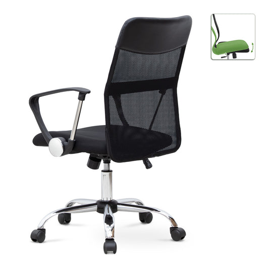 Καρέκλα γραφείου Franco Megapap με ύφασμα Mesh χρώμα μαύρο 59x57x95/105εκ. - Hippiehome.gr