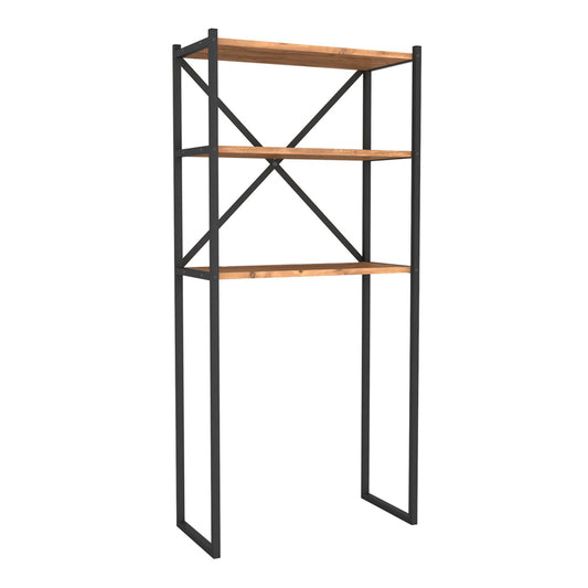 Έπιπλο πλυντηρίου Mindy Megapap μεταλλικό - μελαμίνης χρώμα μαύρο - pine oak 66x34x160εκ. - Hippiehome.gr