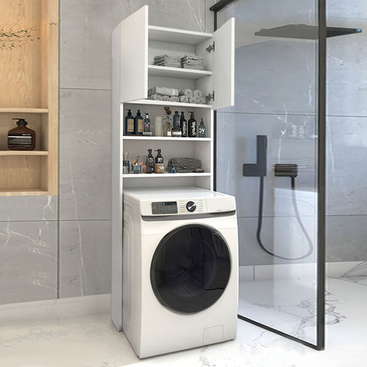 Έπιπλο πλυντηρίου Ramsey Megapap από μελαμίνη χρώμα λευκό 65x27x190,6εκ. - Hippiehome.gr