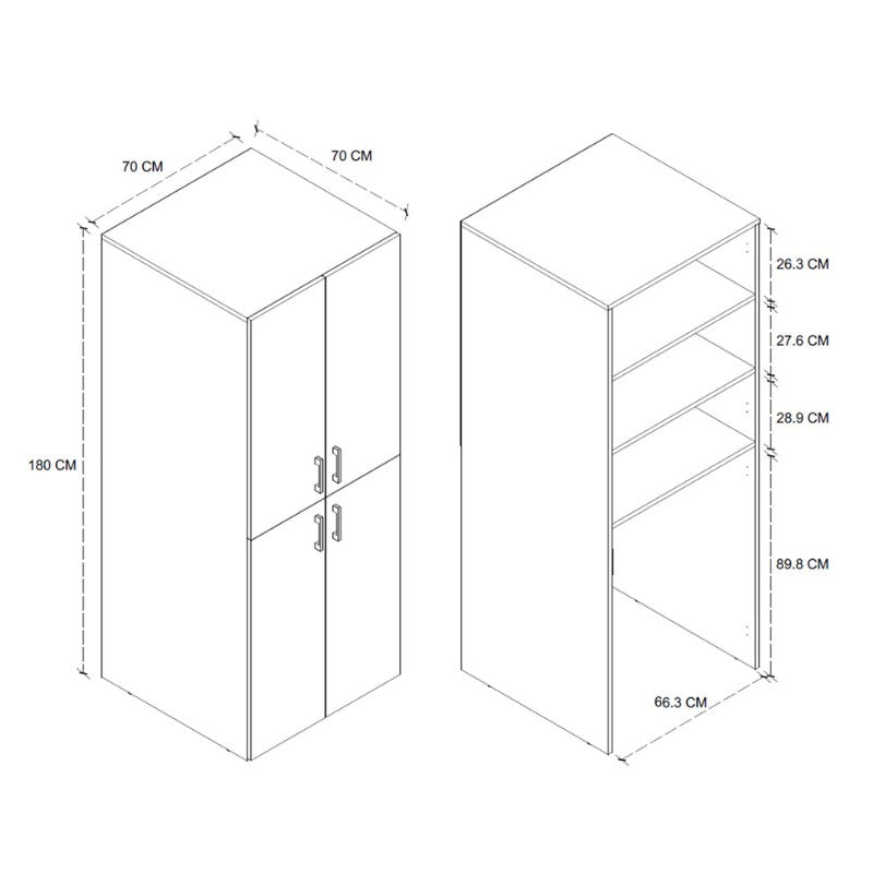 Ντουλάπα μπάνιου - Έπιπλο πλυντηρίου Millay Megapap χρώμα sapphire oak 70x70x180εκ. - Hippiehome.gr