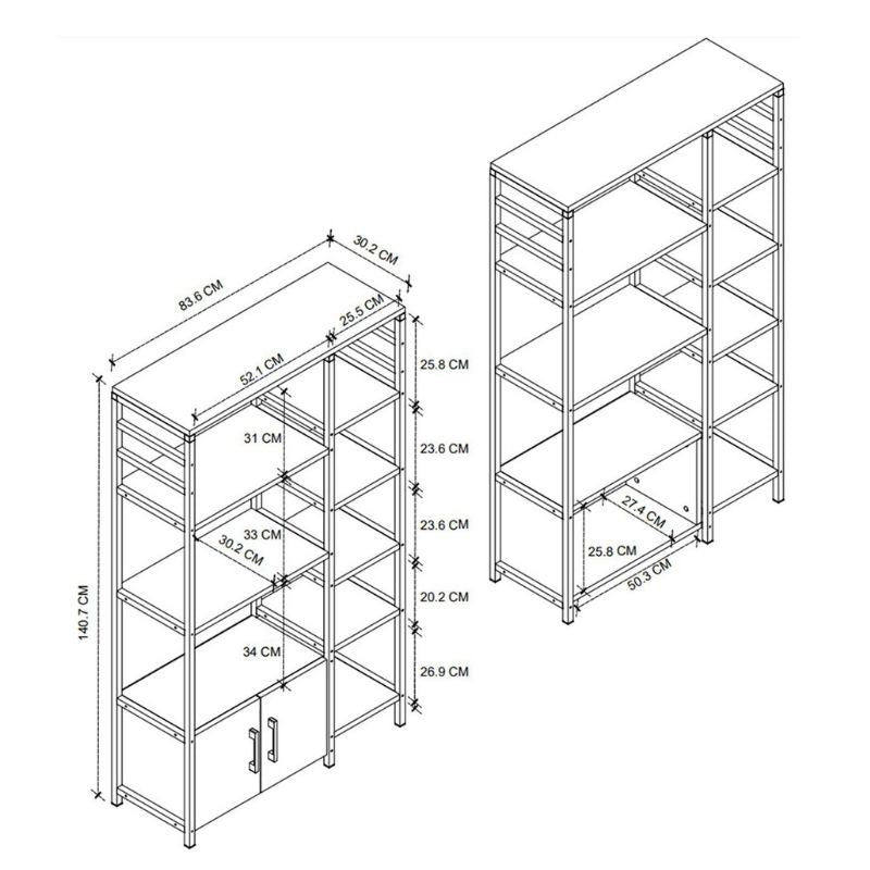 Έπιπλο κουζίνας Benito Megapap χρώμα μαύρο - ανθρακί 83,6x30,2x140,7εκ. - Hippiehome.gr